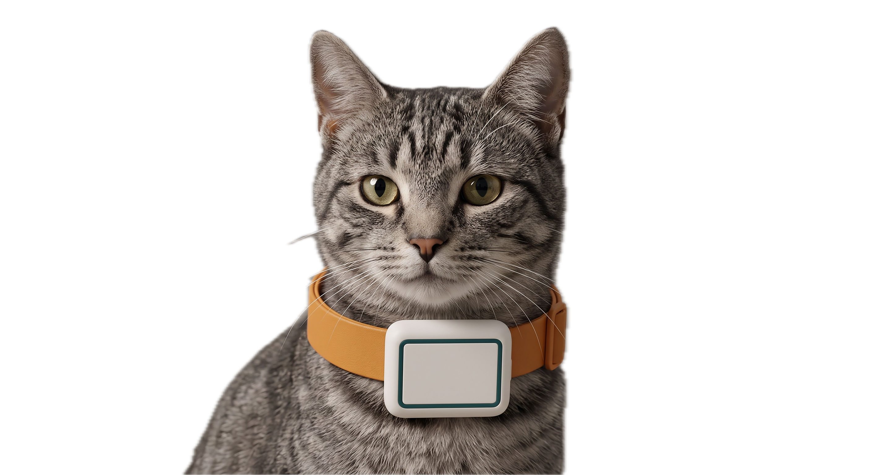 MiFu tasmasını takan bir kedi